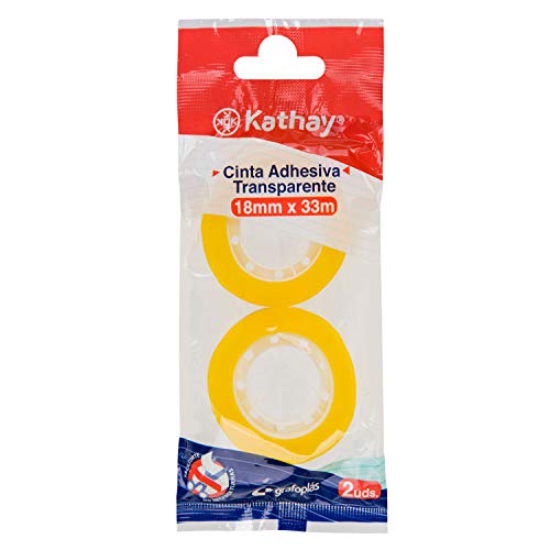 Kathay 86003000. Beutel mit 2 Klebebändern, transparent, 18 mm x 33 m, hohe Widerstandsfähigkeit Kathay 86003000. Beutel mit 2 Klebebändern, transparent, 18 mm x 33 m, hohe Widerstandsfähigkeit von Kathay