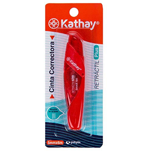 Kathay 86028399. Retpracticil Plus Korrekturband, 5 mm x 6 m, zufällige Farben: Schwarz, Blau und Rot von Kathay