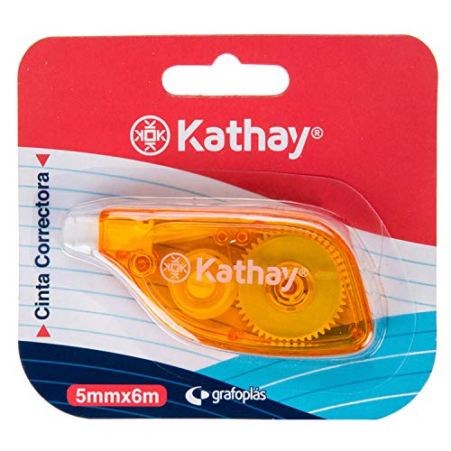 Kathay 86028599 Korrekturband, 5 mm x 6 m, zufällige Farben: Grün und Gelb, hohe Haftung und Sicherheit von Kathay