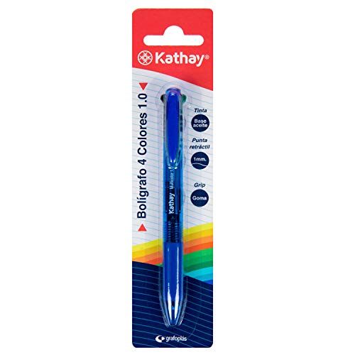 Kathay 86210030 Kugelschreiber, 4 Farben in 1, Rot, Blau, Schwarz und Grün, Öltinte, Spitze 1 mm. von Kathay