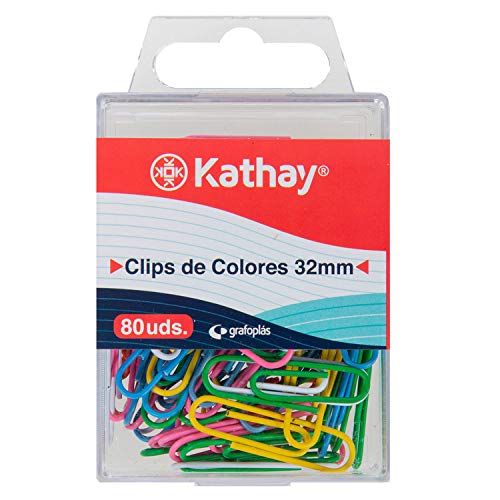Kathay 86400599 Büroklammern, verschiedene Farben, 32 mm, vernickelt, laminiert, 80 Stück Kathay 86400599 Büroklammern, verschiedene Farben, 32 mm, vernickelt, laminiert, 80 Stück von Jiobbo