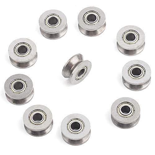 V-Nut-Führungsriemenscheibe -10 Stück V624ZZ Doppelschild-Rillenkugellager Riemenscheibenrollenführung aus Kohlenstoffstahl Miniatur-Metallrollenlager von Kathlen