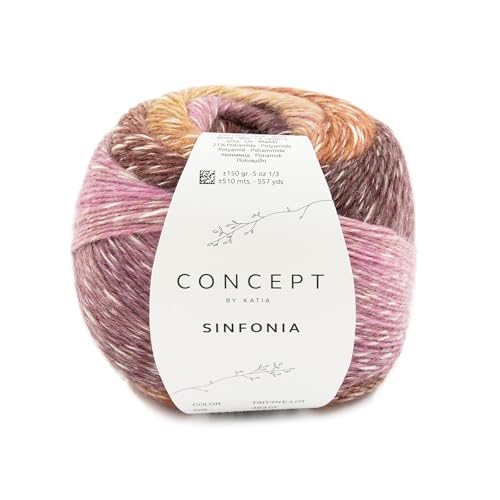 Farbverlaufswolle zum Stricken oder Häkeln, Concept by Katia Sinfonia color 205, angenehme Wolle mit Farbverlauf, aus Baumwolle, Alpaka und Wolle, 150g, 510m Farbverlaufswolle zum Stricken oder Häkeln, Concept by Katia Sinfonia color 205, angenehme Wolle mit Farbverlauf, aus Baumwolle, Alpaka und Wolle, 150g, 510m von Katia / theofeel