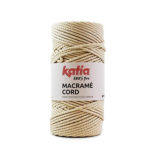 Katia Macramé Cord Farbe 100, nachhaltiges Makramee Garn zum Knüpfen, Seilgarn aus recycelten Materialien von Katia / theofeel