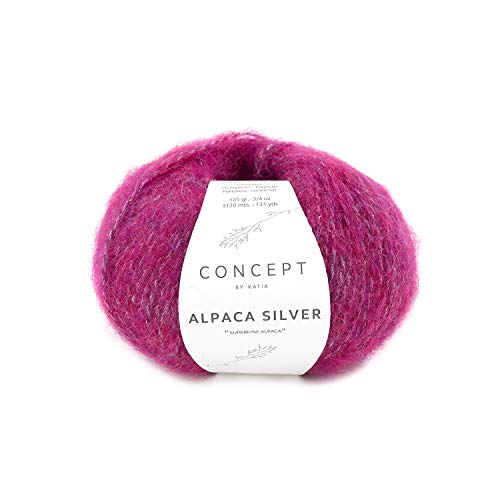 Katia Alpaca Silver, 25g Alpakawolle mit dezentem Glitzereffekt, Wolle mit Lurex (4,95 € (19,80€/100g), 271) von Katia Alpaca