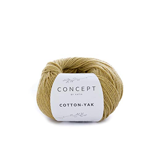 Katia Concept Cotton Yak Farbe 118 mostaza, Wolle mit Yakwolle und Baumwolle zum Stricken und Häkeln von Katia Concept