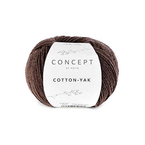 Katia Concept Cotton Yak Farbe 123 dunkelbraun, Wolle mit Yakwolle und Baumwolle zum Stricken und Häkeln von Katia Concept
