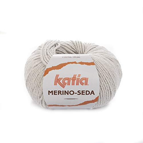 Katia Merino Seda Fb. 63 - perla, Wolle mit Seide zum Stricken und Häkeln, Nadelstärke 3,5-4 mm von Katia Merino Seda