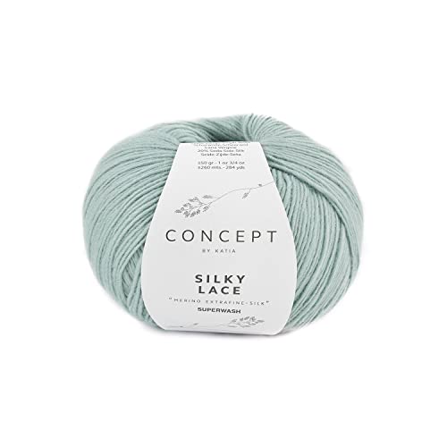 Katia Silky Lace Wolle mit Seidenanteil zum Stricken und Häkeln, 50 g 260 m (177, 50 Gramm) von Katia