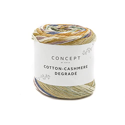 200g "Cotton-Cashmere Degradé" - Farbe: 106 - ecru-orange-türkis-ocker-blau - ein hochwertiges Baumwollgarn mit zartem, unverwechselbaren Hauch von Kaschmir 200g "Cotton-Cashmere Degradé" - Farbe: 106 - ecru-orange-türkis-ocker-blau - ein hochwertiges Baumwollgarn mit zartem, unverwechselbaren Hauch von Kaschmir von Katia