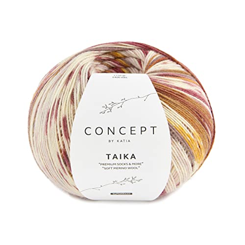 150g Concept "Taika" - Farbe: 104 - rose-camel-ocker - das perfekte Garn für winterwarme Kuschelsachen von Katia