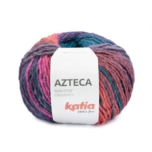 Azteca Katia Wolle mit 100 g und 180 Metern (7893 - Petrol-Fucsia) von Katıa