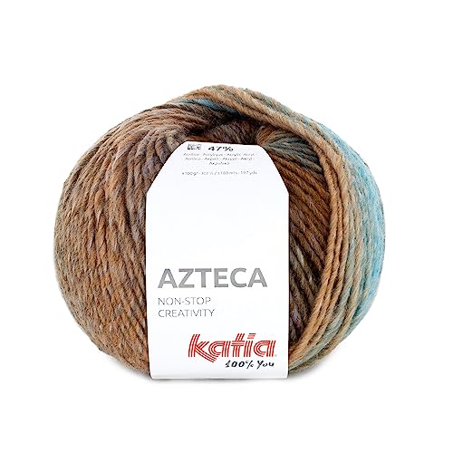 Aztekische Katia Wolle 100 Gramm und 180 Meter (braun-blau-ecru (7889)) von Katia