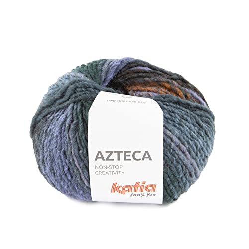 Aztekische Wolle Katia Knäuel 100 Gramm und 180 Meter (Blau Caki Narnaja (7885)) von Katia