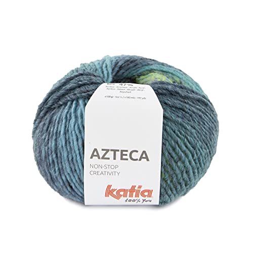 Aztekische Wolle Katia Knäuel 100 Gramm und 180 Meter (Blau Grün (7886)) von Katıa