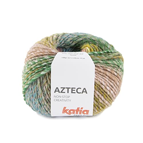 Aztekische Wolle Katia Knäuel 100 Gramm und 180 Meter (Rosa Blau Senf (7888)) von Katıa