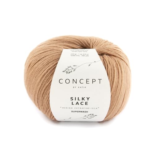 Concept 50g Silky Lace - Farbe: 180 - beigerot - ein seidiges, leicht glänzendes Garn in sanften Farben von Katia