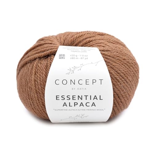 Concept Katia Essential Alpaka Knäuel, 50 g, 80 m, Braun, 100 Stück von Katıa