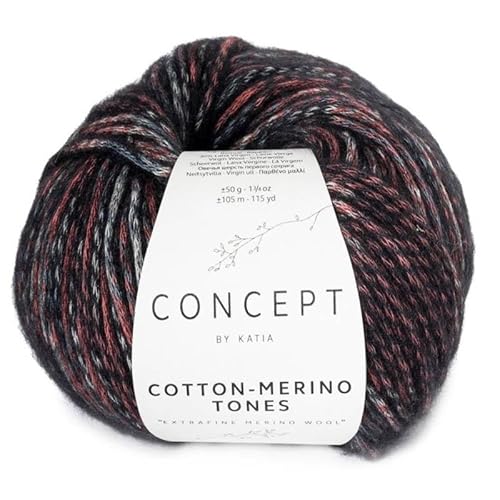 Cotton-Merino Tones Wolle Katia, Schwarz, Cod.301 Cotton-Merino Tones Wolle Katia, Schwarz, Cod.301 von Katıa