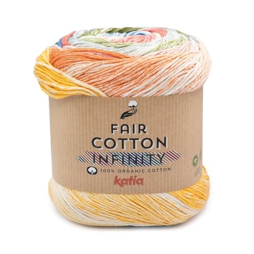 FAIR COTTON INFINITY von Katia 200 Gramm und 600 Meter Bio Baumwollgarn mit Farbverlauf von Katıa