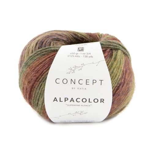 Katia Alpacolor - Concept - Farbe: Vivos/Beiges/Verdes (108) - 50 g/ca. 125 m Wolle von Katia