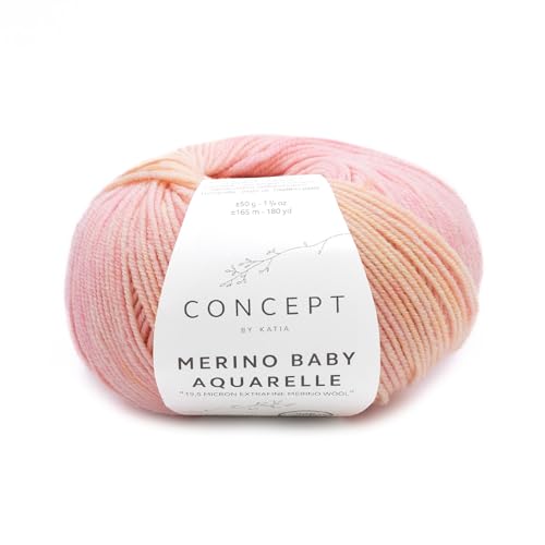 Katia Babywolle Merino Baby Aquarelle, Wolle mit Farbverlauf, sehr weich und pflegeleicht, Easy Care Waschmaschine + Trockner geeignet | 50g (361) von Katia