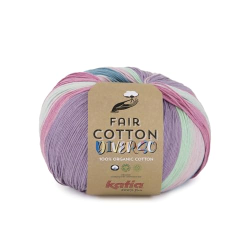 Katia Baumwollgarn, 200 g und 620 m (406 - Wasserfarben - Rosa-Lima) von Katıa