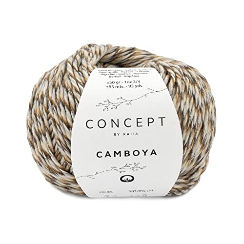 Katia Camboya 50g | Baumwollgarn zum Stricken und Häkeln | Strickgarn Baumwolle | Sommer Mouliné Wolle (73) von Katia