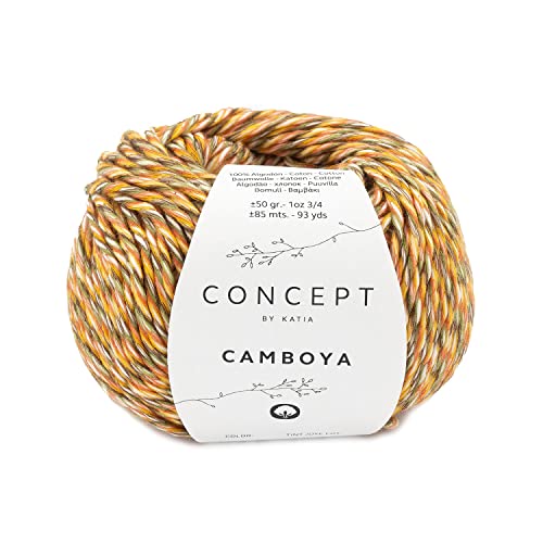 Katia Camboya 50g | Baumwollgarn zum Stricken und Häkeln | Strickgarn Baumwolle | Sommer Mouliné Wolle (74) von Katia
