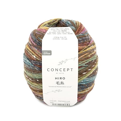 Katia Concept Hiro, Wolle mit Seide zum stricken oder häkeln, Farbverlaufswolle, 150g (300) von Katia