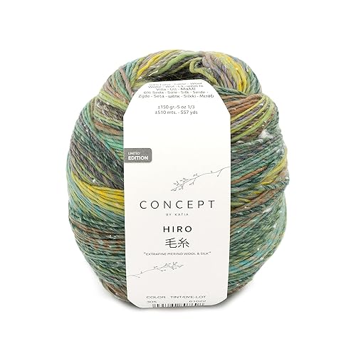 Katia Concept Hiro, Wolle mit Seide zum stricken oder häkeln, Farbverlaufswolle, 150g (305) von Katia