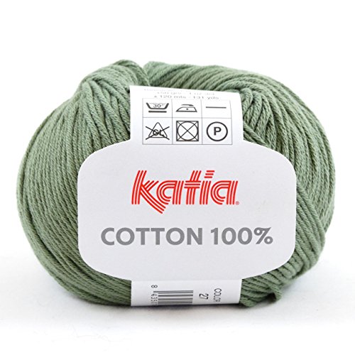 Katia Cotton 100% - Farbe: Verde Militar (27) - 50 g / ca. 120 m Wolle von Katia