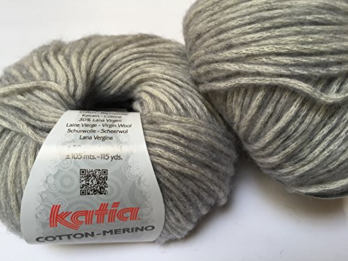 Katia Cotton Merino Fb. 106 soft grey Wolle mit Merinowolle extrafine und Baumwolle Katia Cotton Merino Fb. 106 soft grey Wolle mit Merinowolle extrafine und Baumwolle von Katia