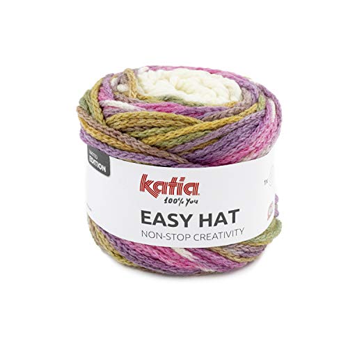 Katia Easy Hat Color 501, 1 Knäuel = 1 Mütze mit Bommel, Mützenwolle zum Mütze stricken, 100g Knäuel von Katia