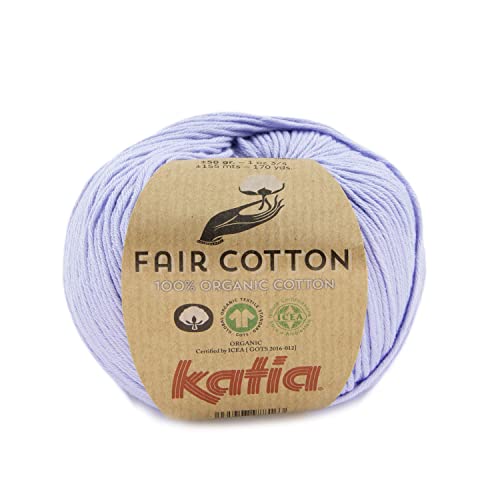 Katia Fair Cotton - Farbe: Lila Pastel (48) - 50 g/ca. 155 m Wolle von Katia