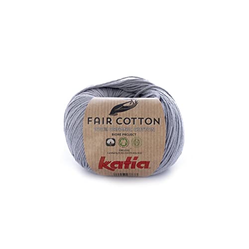 Katia Fair Cotton Fb. 26 - mittelgrau, Baumwollgarn, organische Baumwolle, Biobaumwolle zum Stricken und Häkeln von Katia