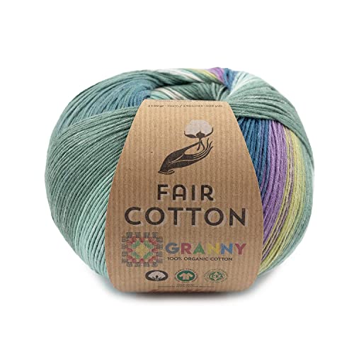 Katia Fair Cotton Granny 150g | Farbverlauf zum Granny Squares häkeln | GOTS Baumwollgarn | Bio Baumwolle zum Stricken (301) von Katia