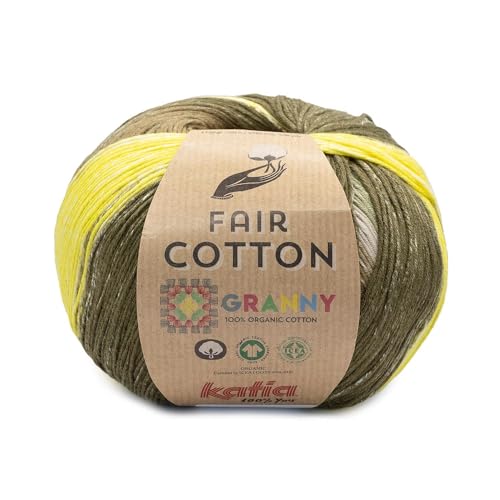 Katia Fair Cotton Granny 150g | Farbverlauf zum Granny Squares häkeln | GOTS Baumwollgarn | Bio Baumwolle zum Stricken (308) von Katia