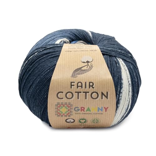 Katia Fair Cotton Granny 150g | Farbverlauf zum Granny Squares häkeln | GOTS Baumwollgarn | Bio Baumwolle zum Stricken (309) von Katia