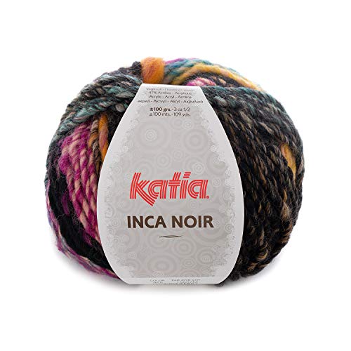 Katia Inca Noir - Farbe: Lilas/Ocre/Negro (355) - 100 g/ca. 100 m Wolle von Katia