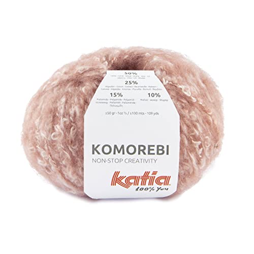 Katia Komorebi Kuschelwolle Flauschwolle Flauschgarn Merinowolle mit Merino fine und Baumwolle (73 - Beigerot) von Katia