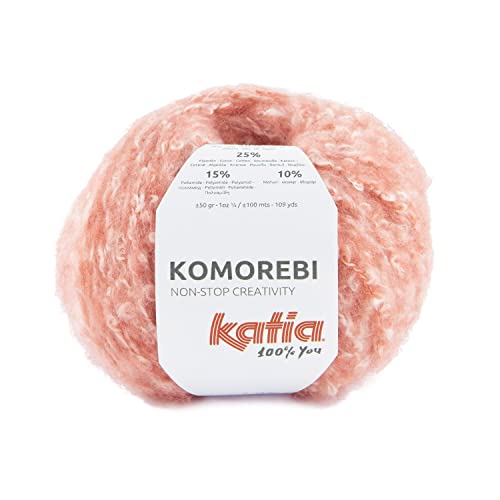 Katia Komorebi Kuschelwolle Flauschwolle Flauschgarn Merinowolle mit Merino fine und Baumwolle (74 - Koralle) von Katia