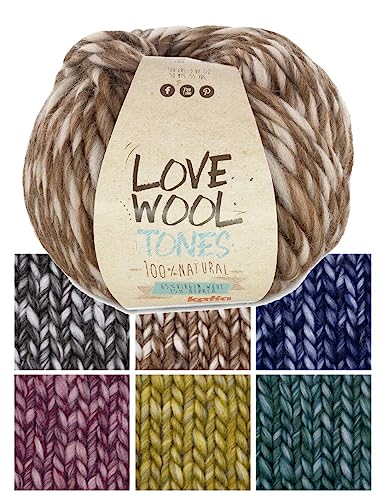 Katia Love Wool Tones | dicke Wolle Dochtgarn Schurwolle und Alpaka zum Stricken und Häkeln | 100g 50m (201) von Katia