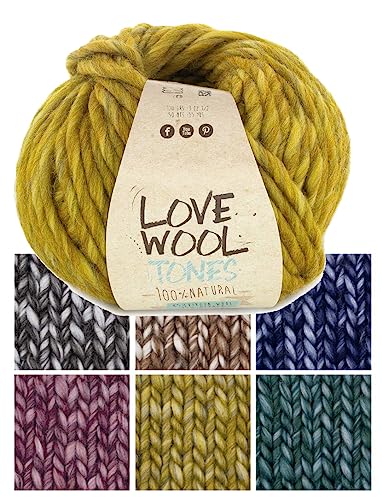Katia Love Wool Tones | dicke Wolle Dochtgarn Schurwolle und Alpaka zum Stricken und Häkeln | 100g 50m (202) von Katia