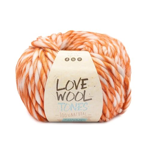 Katia Love Wool Tones | dicke Wolle orange, Dochtgarn Schurwolle und Alpaka zum Stricken und Häkeln | 100g 50m (206 Orange) von Katia