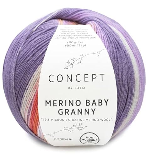 Katia Merino Baby Granny Wolle, Malve, Cod.500 von Katıa