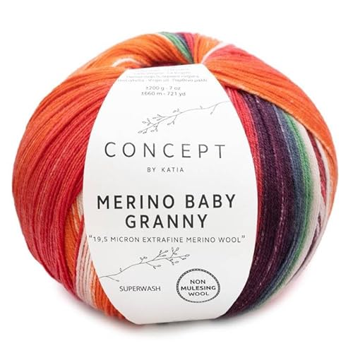 Katia Merino Baby Granny Wolle, Orange, Cod.505 von Katıa