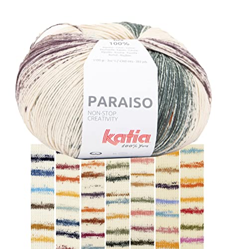 Katia Paraiso | Buntes Baumwollgarn zum Stricken und Häkeln | Häkelwolle aus reiner Baumwolle mit Farbverlauf | 100g 360m (51) von Katia