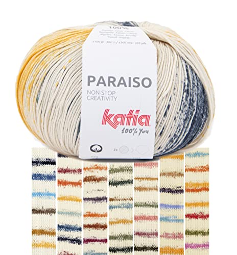 Katia Paraiso | Buntes Baumwollgarn zum Stricken und Häkeln | Häkelwolle aus reiner Baumwolle mit Farbverlauf | 100g 360m (53) von Katia