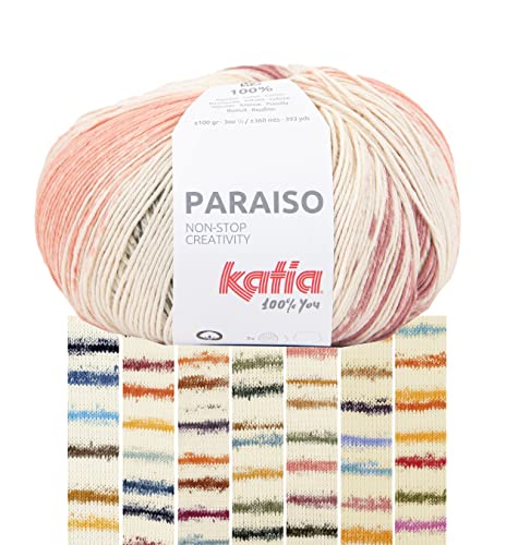 Katia Paraiso | Buntes Baumwollgarn zum Stricken und Häkeln | Häkelwolle aus reiner Baumwolle mit Farbverlauf | 100g 360m (54) von Katia